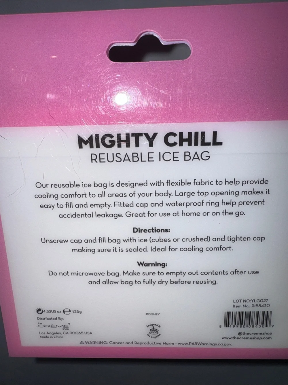 Disney Minnie Mouse Pink/Black Mighty Chill ReusableIce Bag, Cooling Comfort
